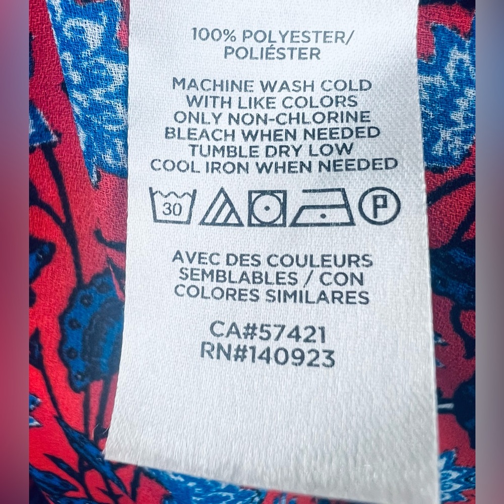 Loft Sz M Red w/Blue Floral Print - Picture 9 of 9